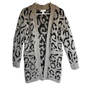 Rachel Zoe Sherpa Duster Cardigan Womens S Open Front Chunky Knit Long Beige
